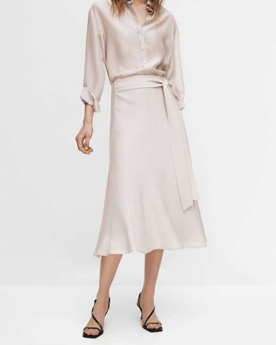 Бежева спідниця міді massimo dutti