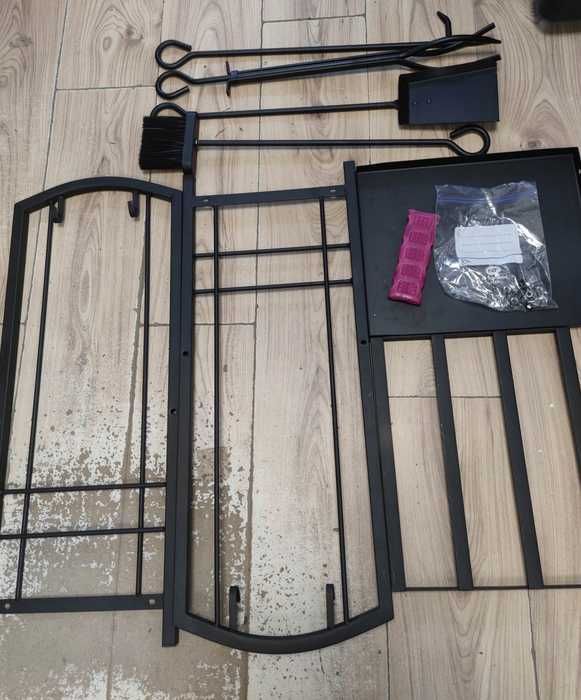 VOUNOT Regał na drewno kominkowe z akcesoriami