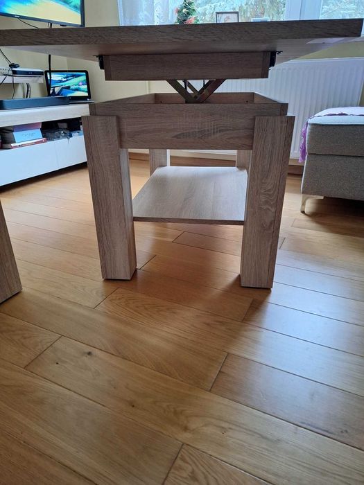 ŁAWA ROZKŁADANA PODNOSZONA stół ławostół z półką