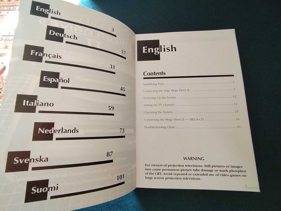 Manual de instruções Sega Mega Drive II