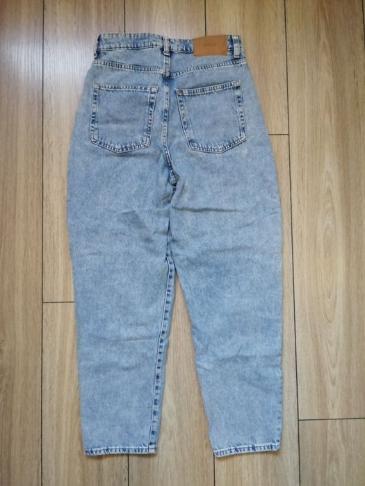 Spodnie jeansy niebieskie z dziurami wysoki stan S/36/8 165/68 Denim
