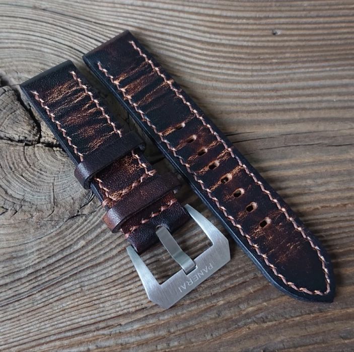 Pasek do zegarka 22 mm skóra vintage handmade