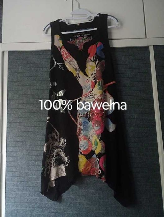 Bawełniana asymetryczna sukienka Desigual