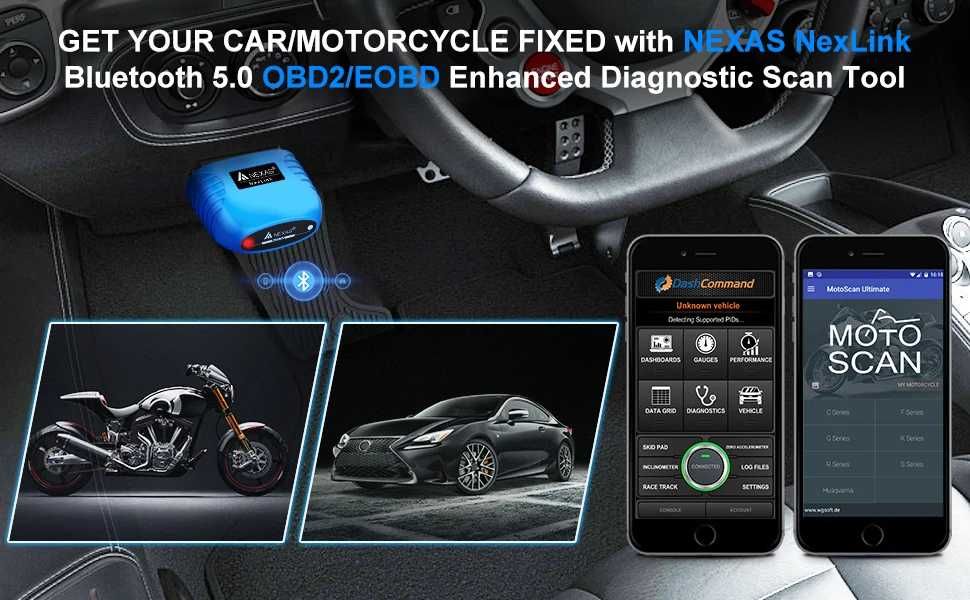 Interfejs skaner diagnostyczny do motocykli i samochodów Nexas NexLink
