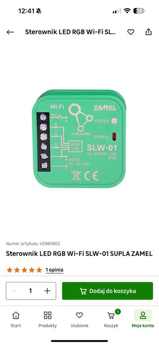 Sterownik LED RGB WiFi SLW-01 SUPLA ZAMEL nowy 12 24V 10 sztuk