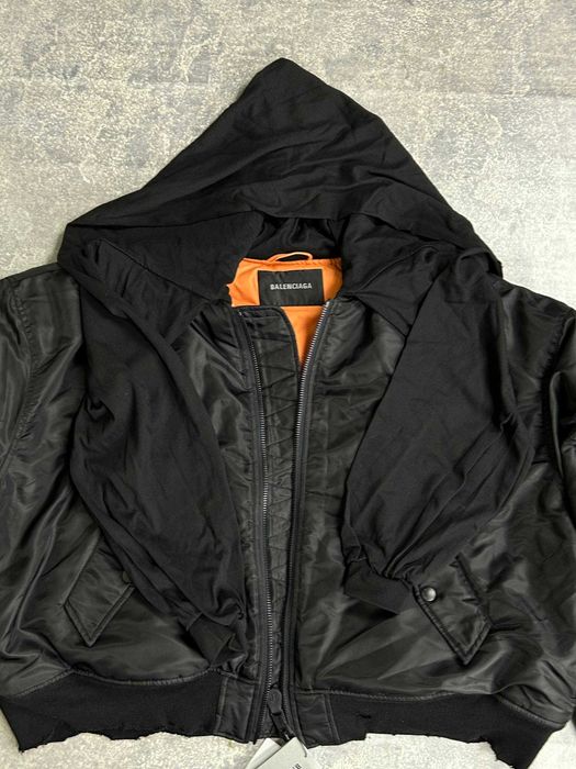 Бомбер Balenciaga черный куртка чорна курточка opium капюшон зіпка M L