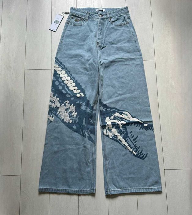 Джинси Lacoste з вишитим логотипом(36, 38).