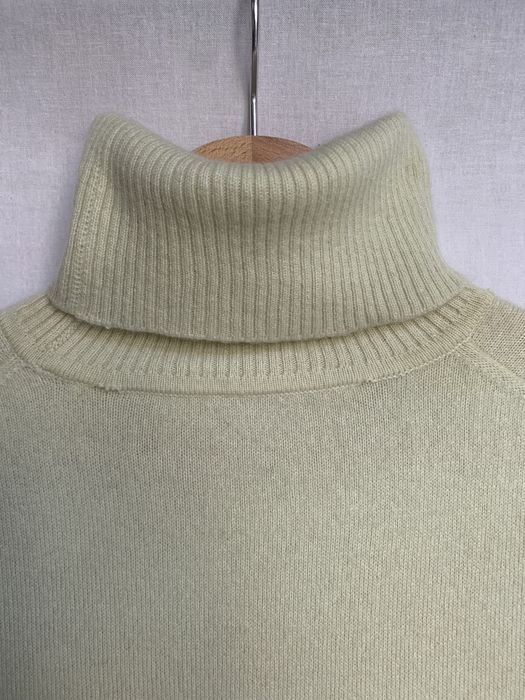 Golf pistacjowy kaszmir wełna S/M basic jasny zielon