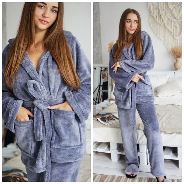 Теплий пухнастий костюм двійка