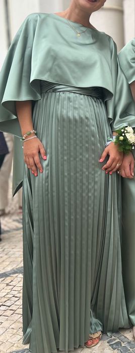 Vestido verde cerimónia