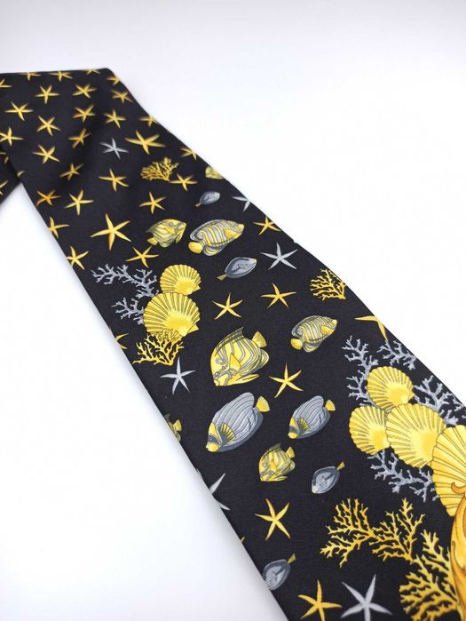 Gianni Versace jedwabny krawat w ryby rybki akwarium