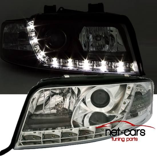Reflektory Lampy przód AUDI A6 C5 97-01 DAYLINE LED Chrom