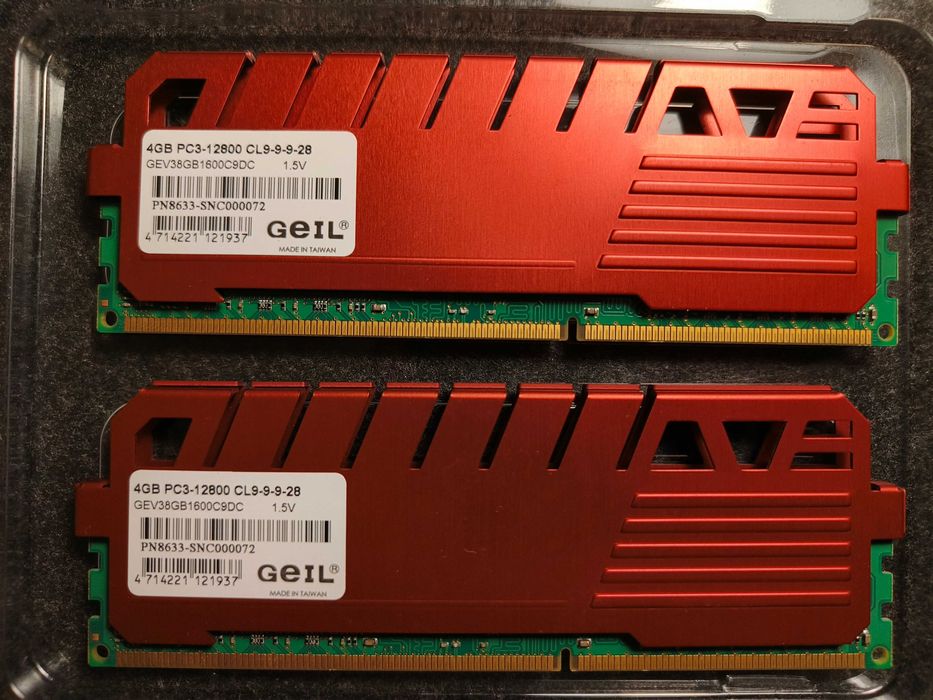 Memória RAM Geil 8gb (2x4Gb) | 1600 Mhz | DDR3