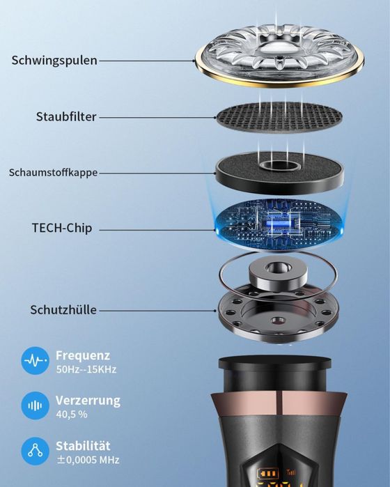 Mikrofony bezprzewodowe system mikrofonów ręcznych UHF 70m