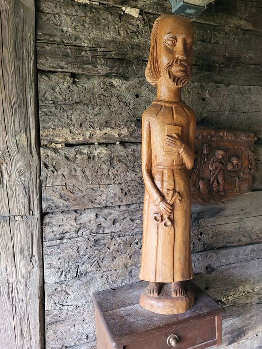 Drewniana rzeźba 87 cm Święty Piotr