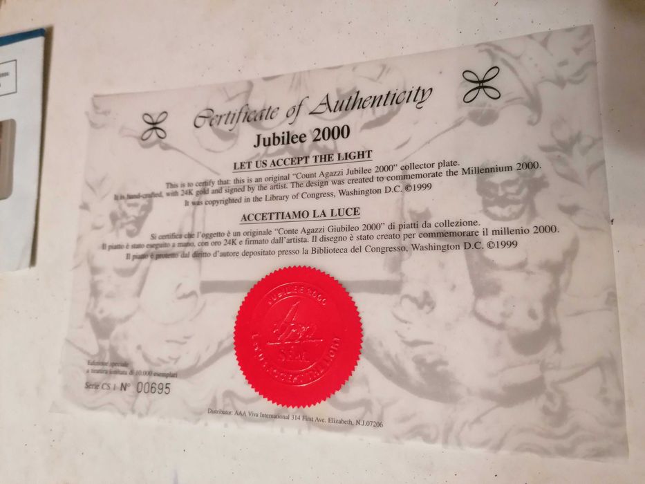 Prato do  Ano Jubilar de 2000