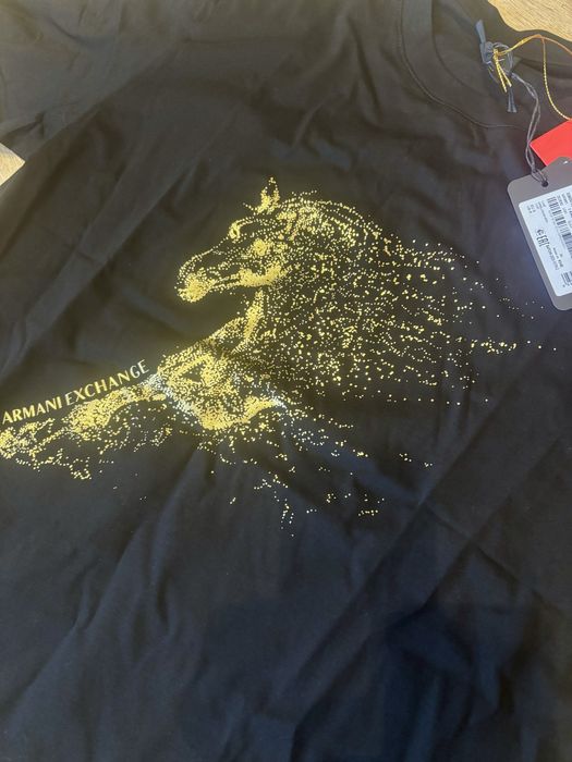 Nowa czarna koszulka Armani Exchange Unisex S