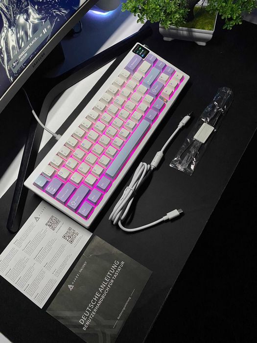 • Ajazz AK650 Purple Tri-mode з екранчиком / Flying Fish •