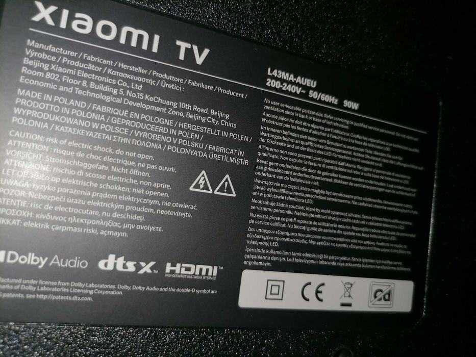 Smart tv Xiaomi a 2025 43'' (ecrã partido, para peças ou reparo)