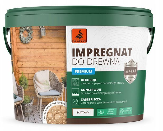 DRAGON Impregnat akrylowy do drewna 1l mahoń