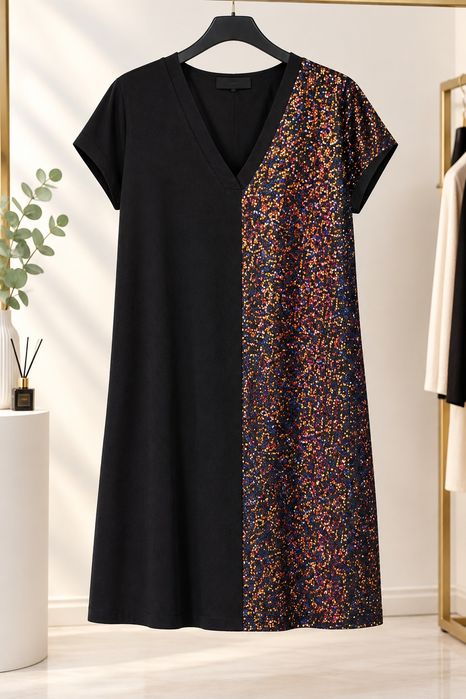 Футболка HZCX FASHION леопардовым принтом и со стразами р. 56-58 XXL.