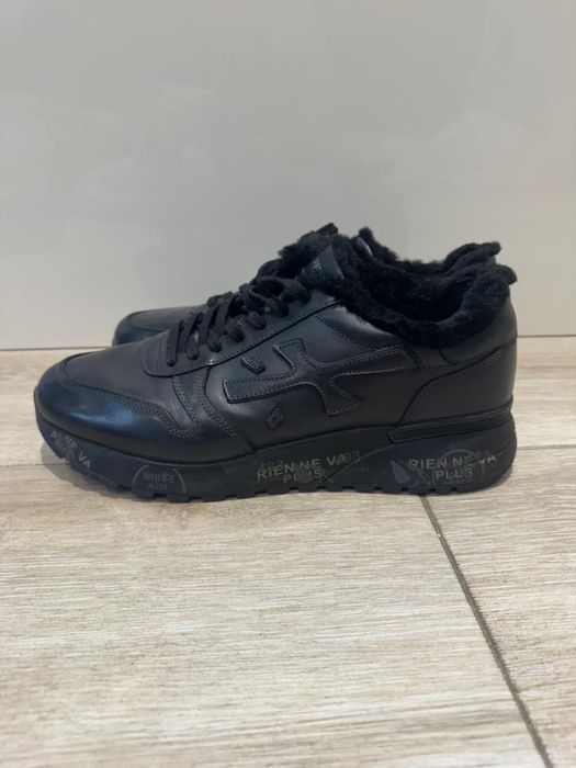 Premiata мужские кожаные зимние кроссовки на меху