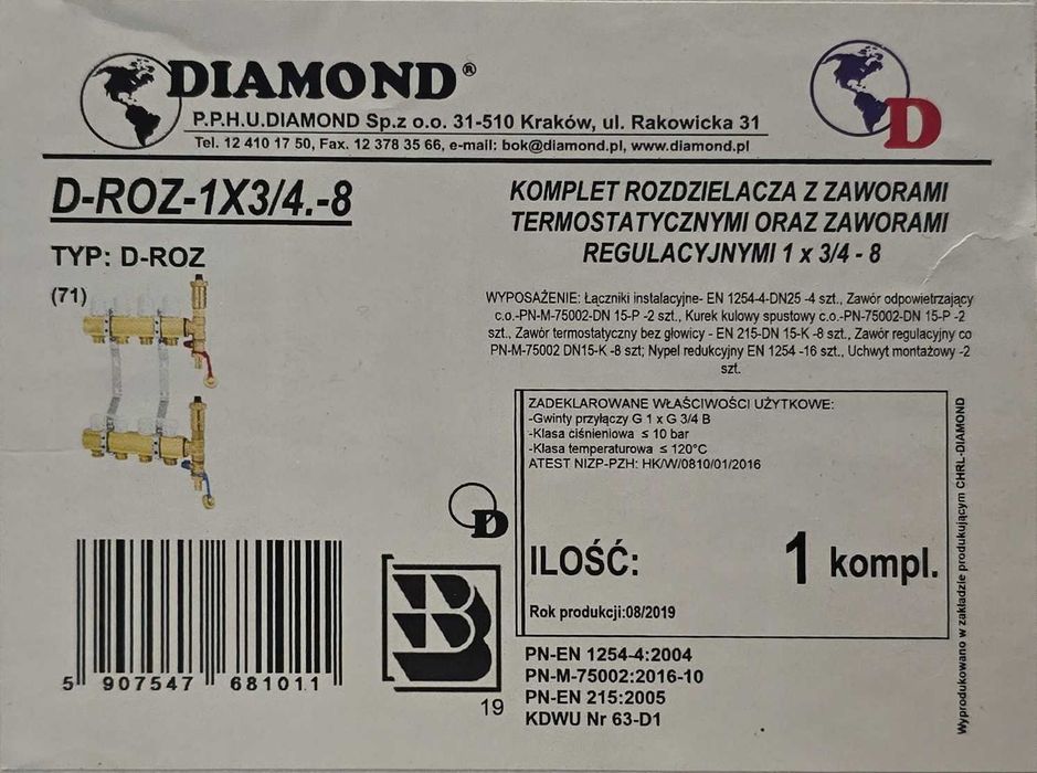 Rozdzielacze DIAMOND 6obw. 8obw. 11obw. 12obw.