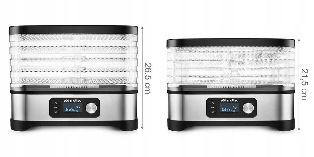 duża suszarka do grzybów owoców warzyw spożywcza 6sit mocna 450w zegar