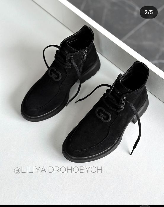 Весняні ботинки сапожки замш