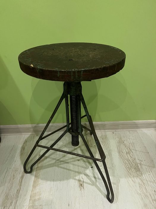 Zestaw 3 taboretów warsztatowych industrialne hoker loft PRL