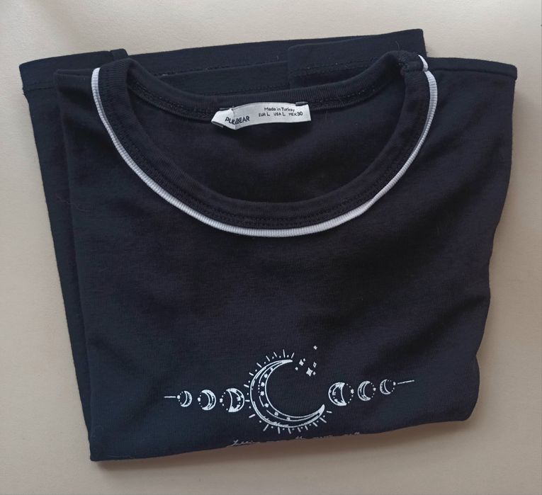 T-shirt preta - Pull&Bear