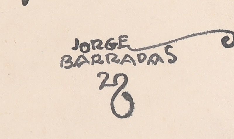 Jorge Barradas - Desenho Tinta da China - 1928