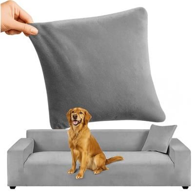 Pokrowiec na kanapę welur 190-230cm c. szary