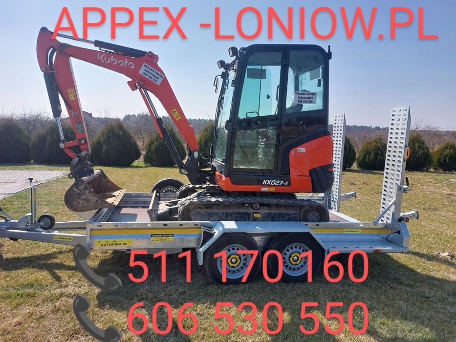 Wynajem minikoparki 3t młot wiertnica