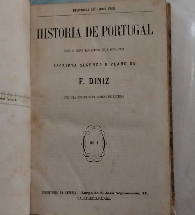 Historia de Portugal, Escrita segundo o plano de F. Diniz
