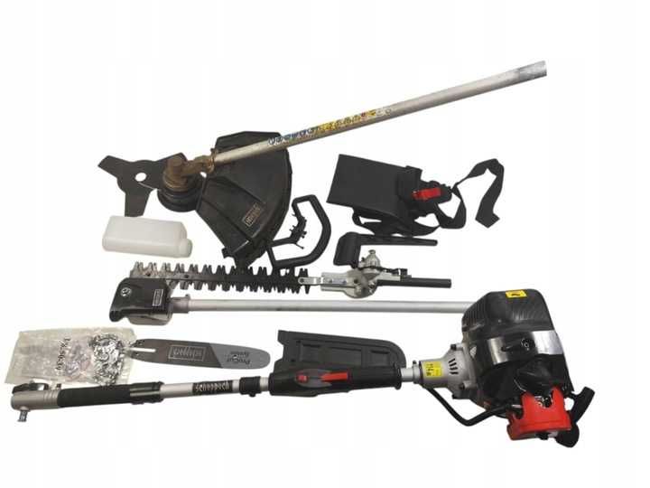 Spalinowa kosa Scheppach 4IN1 MT33P, podkaszarka, nożyce do żywopłotu
