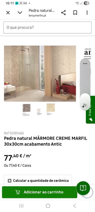 Mosaicos 30,5 x30,5, marmore creme Marfil - 73 u