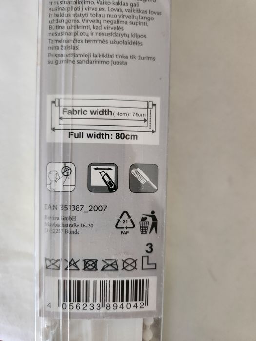 Roleta zaciemniająca termiczna 80 x 200cm