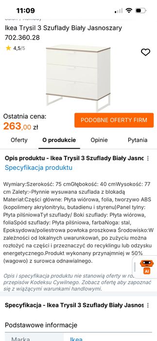 Komoda Ikea Trysil