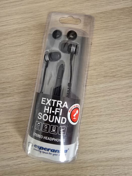 Słuchawki dokanałowe Esperanza EH161K zipper czarne