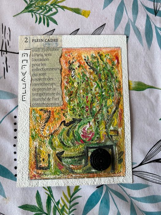 Original pintura abstrato arte pobre reciclagem feito a mao vice versa