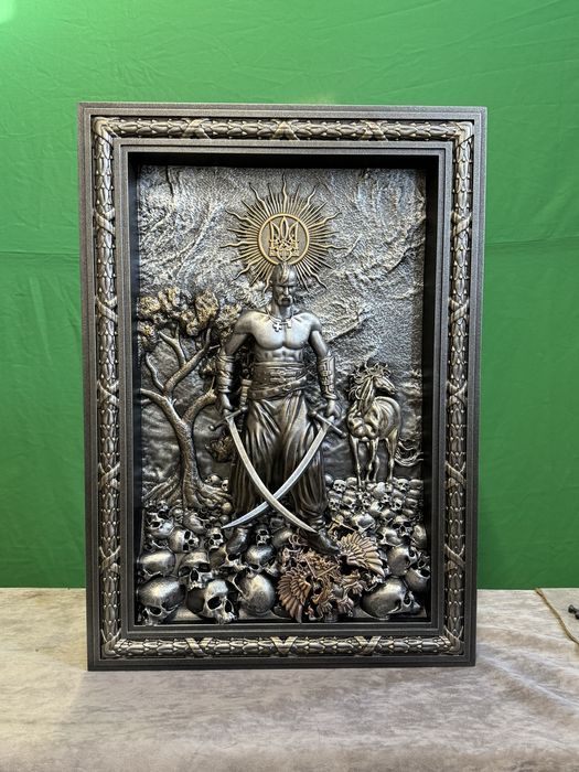 Авторська картина Козак  Мамай • дерев’яний рельєф • ручна робота