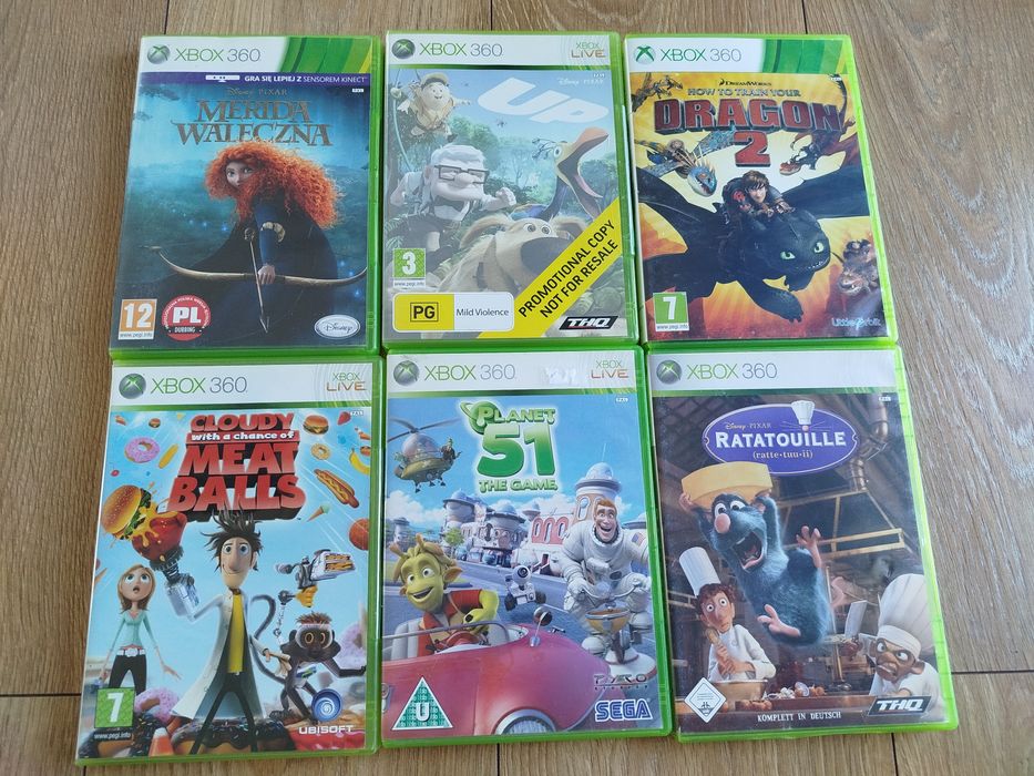 Zestaw fajnych gier dla dzieci Xbox 360.