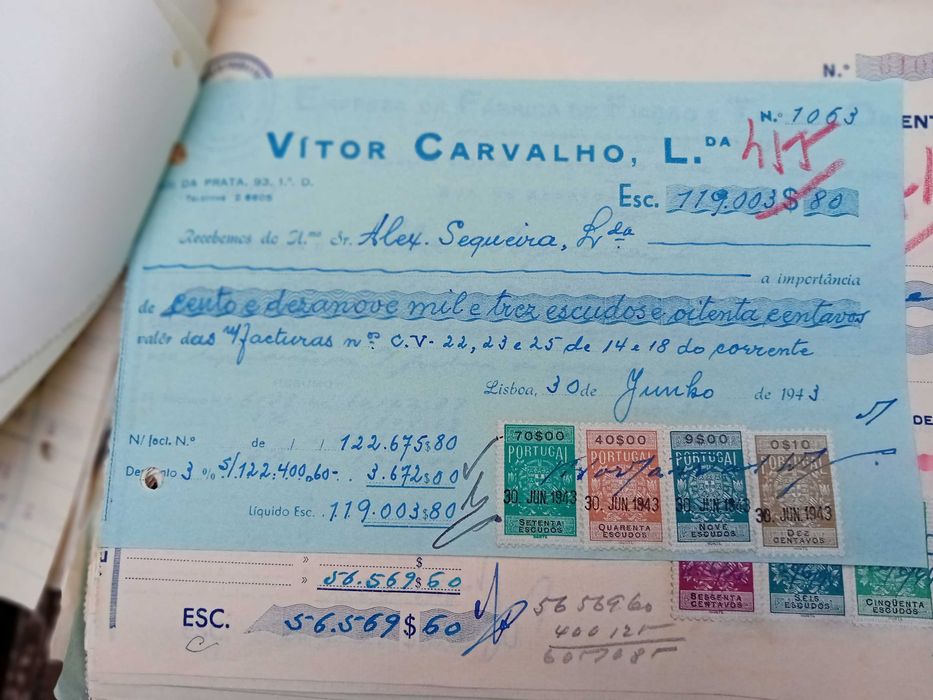 Lote de documento antigos anos 40 e 50