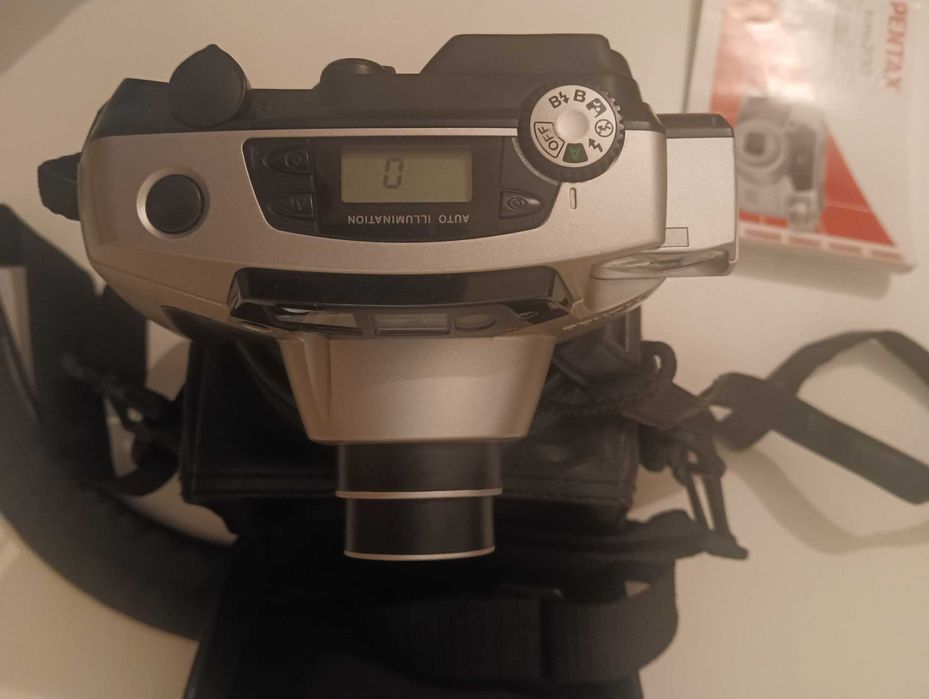 Pentax ESPIO 200 Câmera Compacta Analógica  + Bolsa em Pele Vanguard