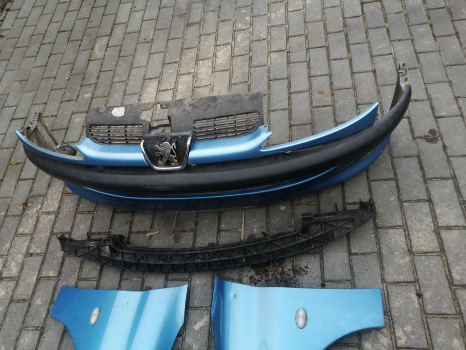 Peugeot 206 przód maska zderzak lampy błotniki pas do kod KNYC