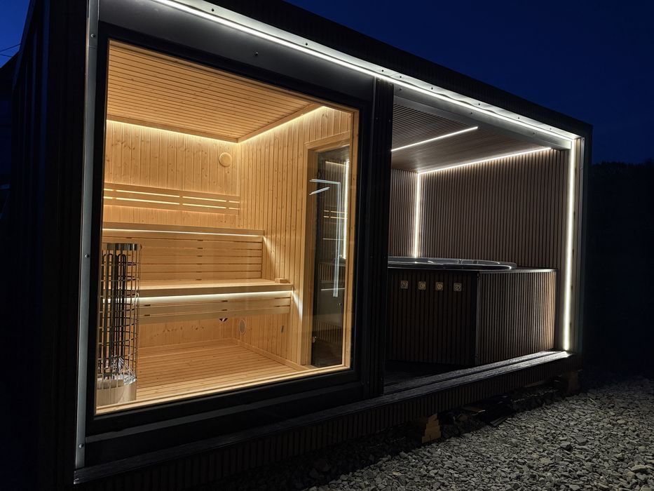 Sauna Balia ogrodowa jacuzzi domowe spa domek całoroczny letniskowy
