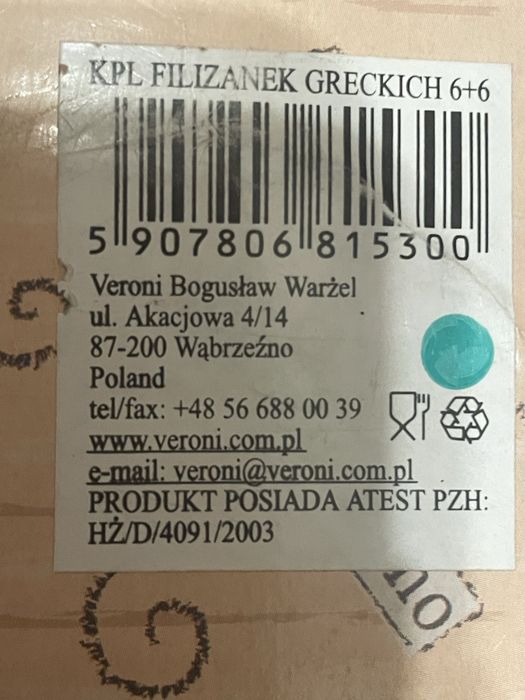 Zestaf filiżanek