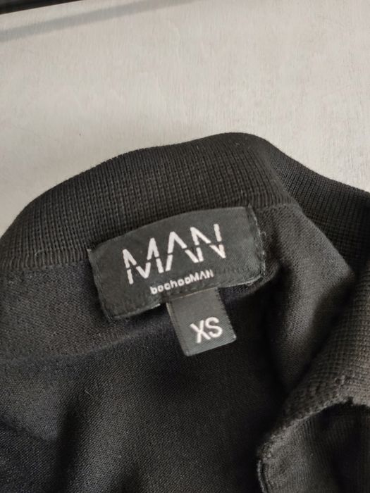 Boohoo sweter z kołnierzykiem czarny wiskoza r. Xs