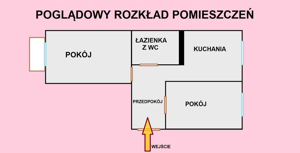 Mieszkanie dwupokojowe w Okonku z balkonem